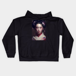 Japanese Geisha In Digital Art. Gift Idea For Japan Fans 5 Kids Hoodie